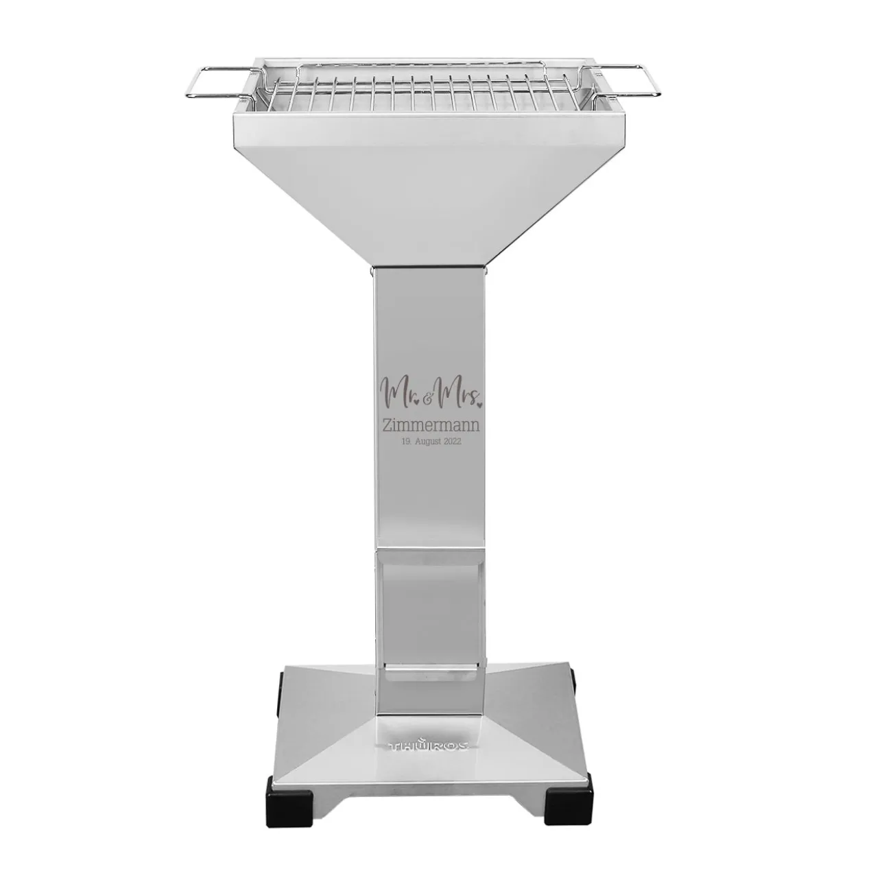 Thüros T2 Kaminzuggrill aus Edelstahl als persönliches Geschenk zur Hochzeit | Hochwertiger Grill