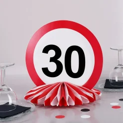 Tischdeko zum 30. Geburtstag - Wabenaufsteller