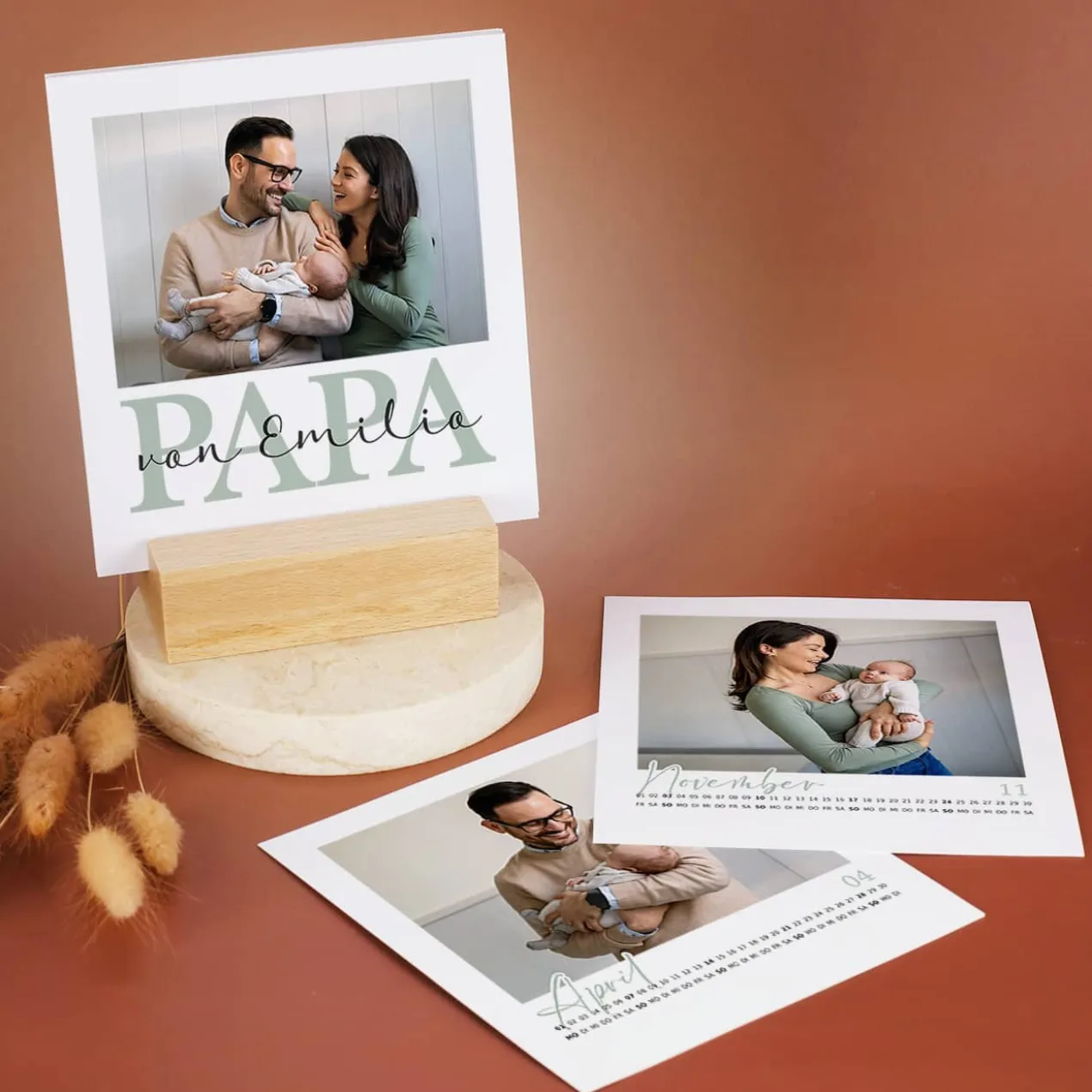 Tischkalender 2026 - für den besten Papa mit Ihren Wunschfotos bedruckt