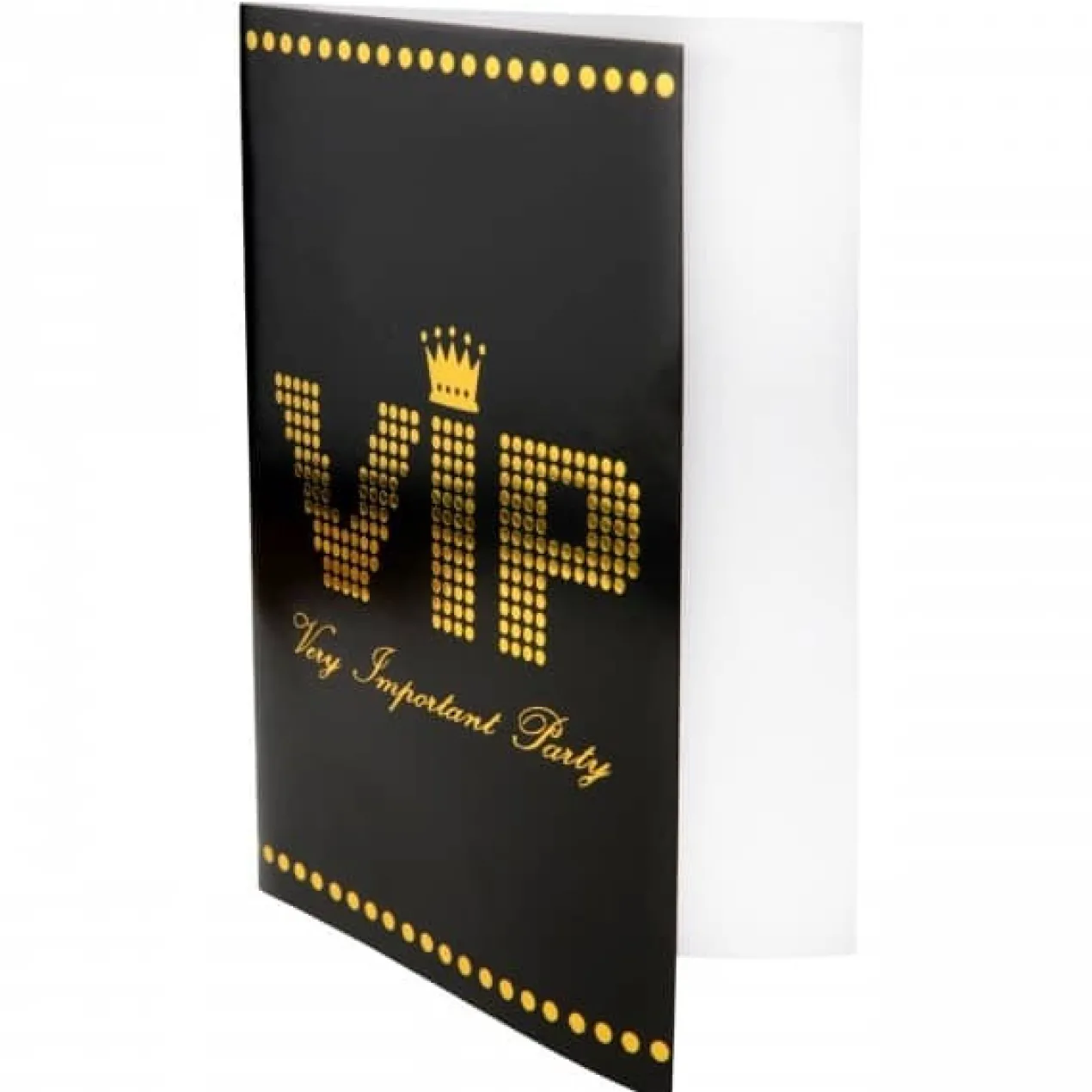 10 Tischkarten VIP in schwarz / gold