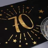 Tischläufer aus Vlies zum 70. Geburtstag - schwarz/gold