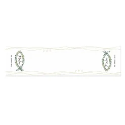 Tischläufer - Eukalyptus Fisch - zur Taufe, Kommunion oder Konfirmation - in zwei Längen