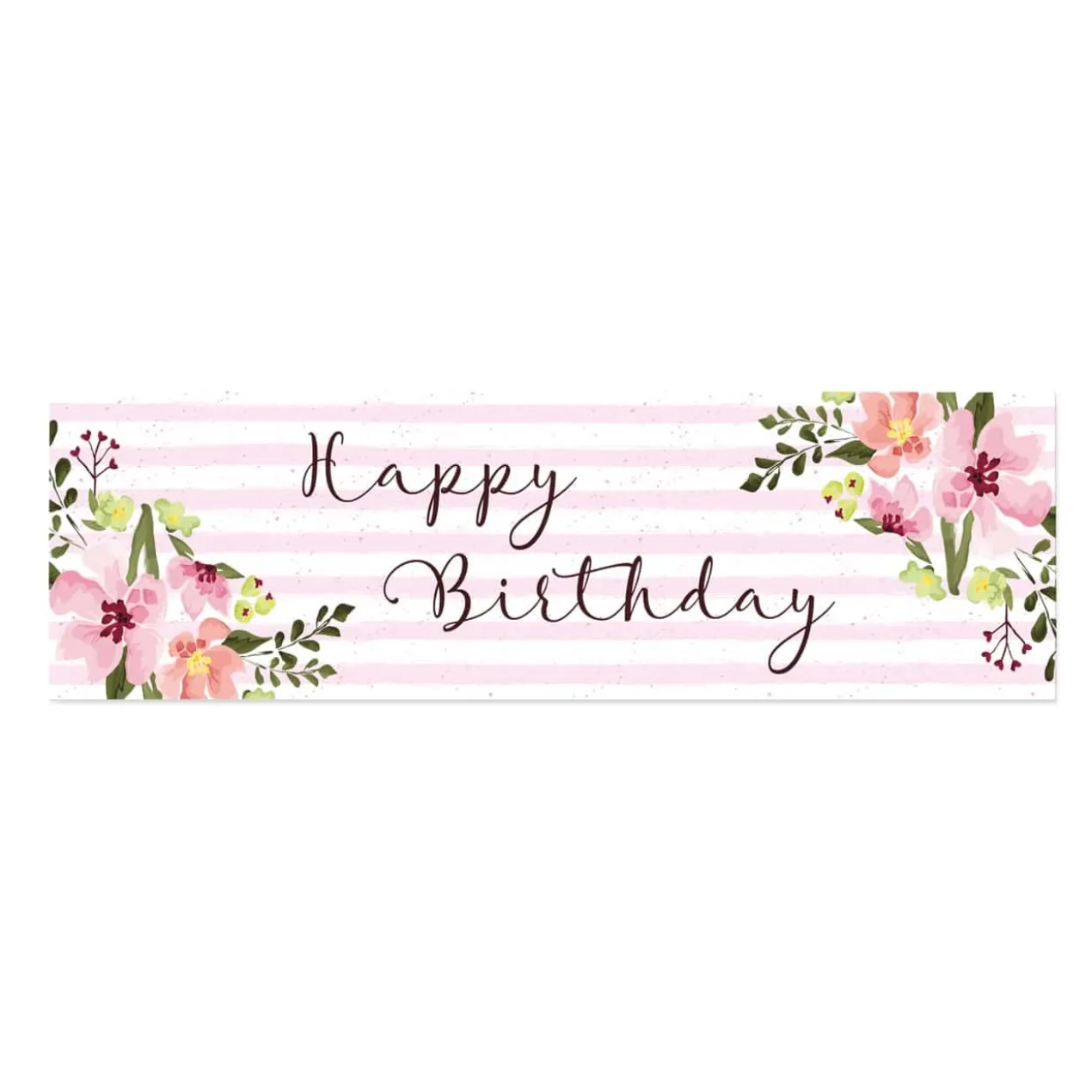 Tischläufer Happy Birthday mit Blumen