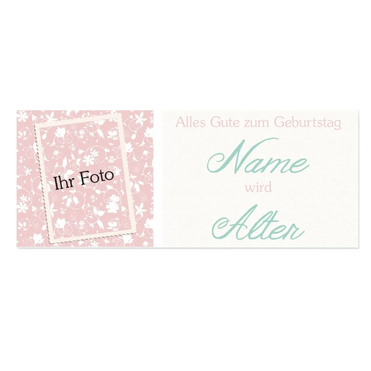 Tischläufer mit Foto, Name und Alter zum Geburtstag