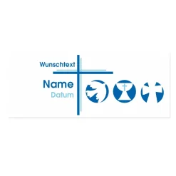 Tischläufer zur Kommunion, Konfirmation oder Taufe mit Name, Datum und Wunschtext