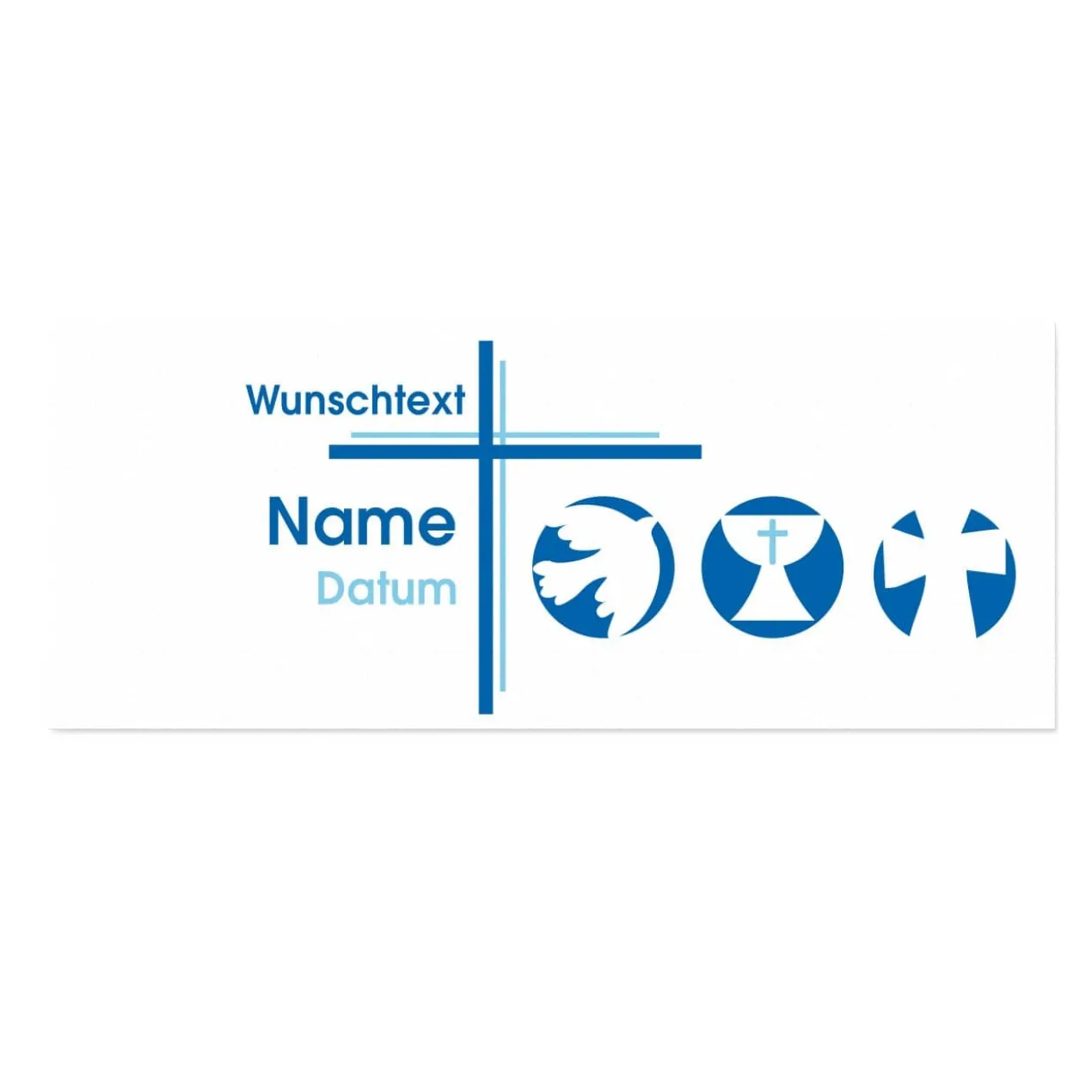 Tischläufer zur Kommunion, Konfirmation oder Taufe mit Name, Datum und Wunschtext