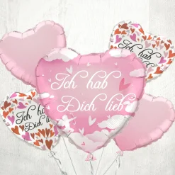 5-tlg. Folien-Ballon-Set - Ich hab Dich lieb