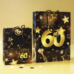 2-tlg. Geschenk-Taschen-Set - 60 schwarz/gold