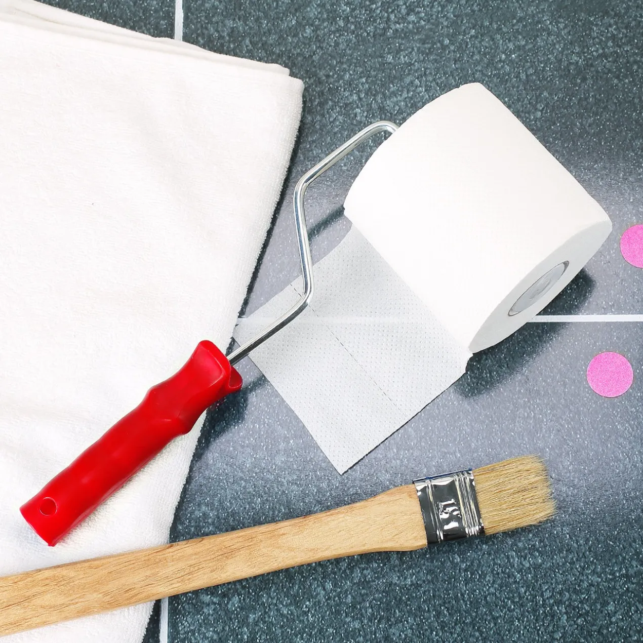 Toilettenpapier-Halter Malerrolle in Rot