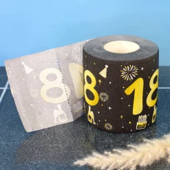 Toilettenpapier zum Geburtstag Schwarz/Gold