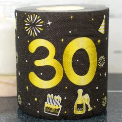 Toilettenpapier zum Geburtstag Schwarz/Gold