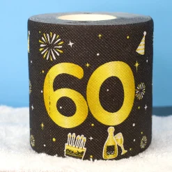 Toilettenpapier zum Geburtstag Schwarz/Gold