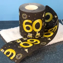 Toilettenpapier zum Geburtstag Schwarz/Gold
