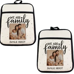 Topflappen 2er Set für die Familie | Personalisierbar mit eigenem Foto