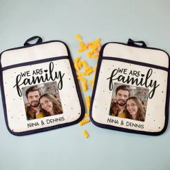 Topflappen 2er Set für die Familie | Personalisierbar mit eigenem Foto