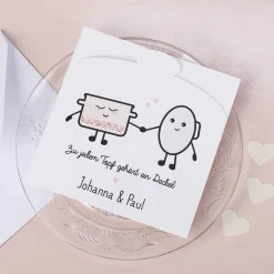 Topf und Deckel - Klappkarte mit Namen für Verliebte