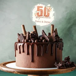 Tortentopper - 50 Jahre gemeinsam - aus Acryl mit Namen bedruckt