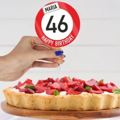 Tortentopper - Verkehrszeichen - aus Acryl mit Name und Alter bedruckt