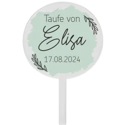 Tortentopper - Zweige - zur Taufe, Kommunion, Konfirmation mit Ihren Wunschtexten