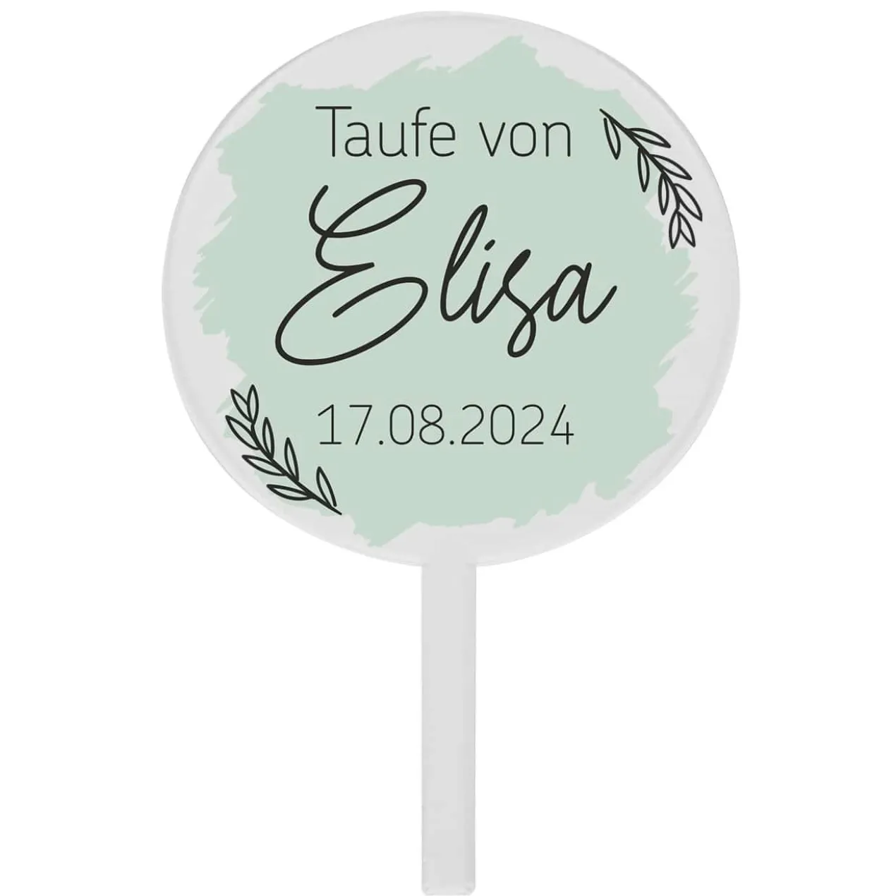 Tortentopper - Zweige - zur Taufe, Kommunion, Konfirmation mit Ihren Wunschtexten