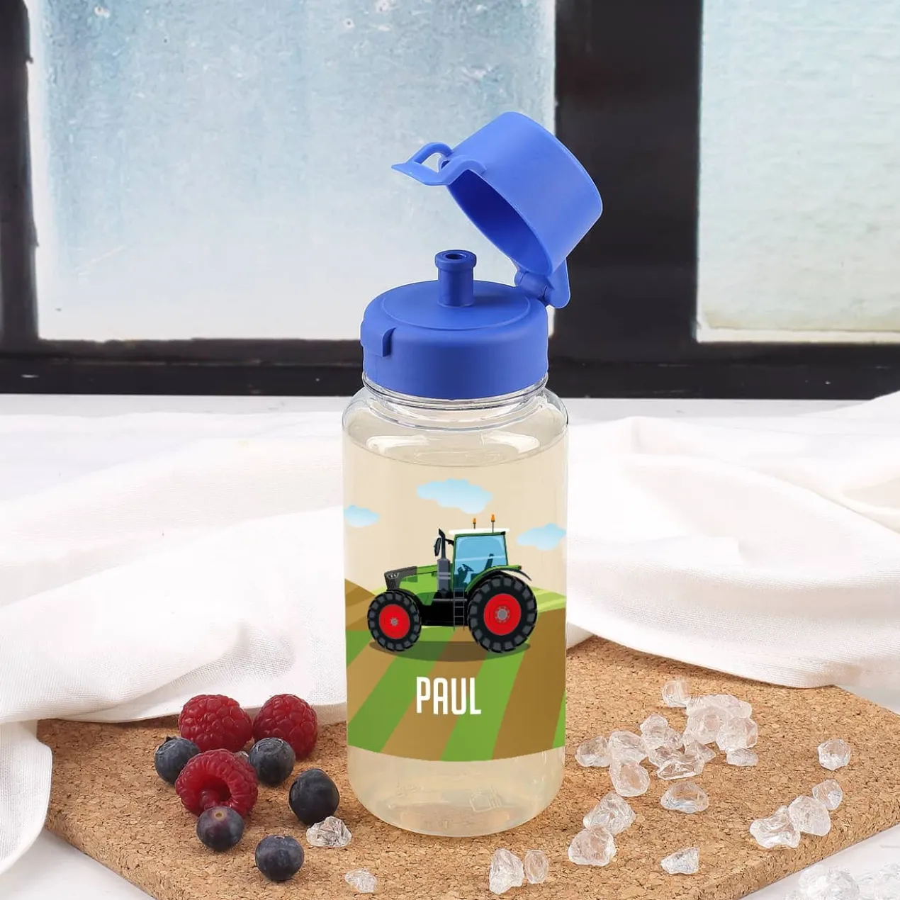 Traktor- Trinkflasche mit Name 0,4 L