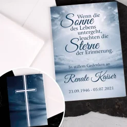 Trauerkarte - Wenn die Sonne des Lebens untergeht