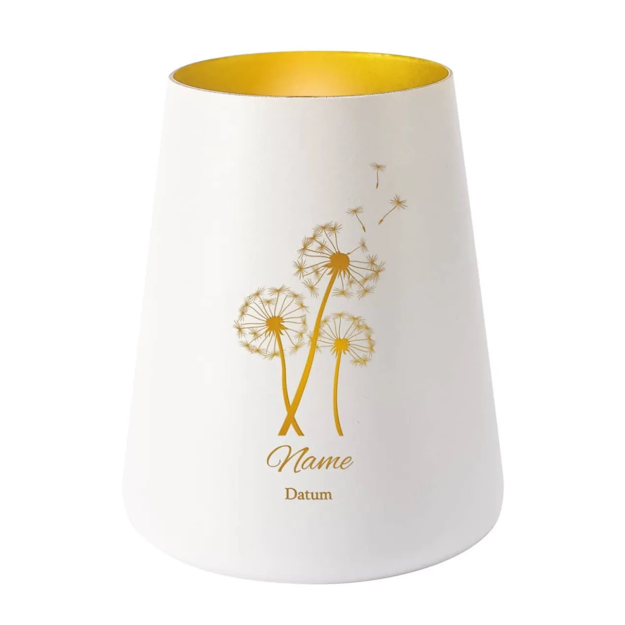 Trauerlicht mit Pusteblumen in schwarz oder weiss
