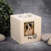 Trauer Teelichthalter für Hunde mit Foto