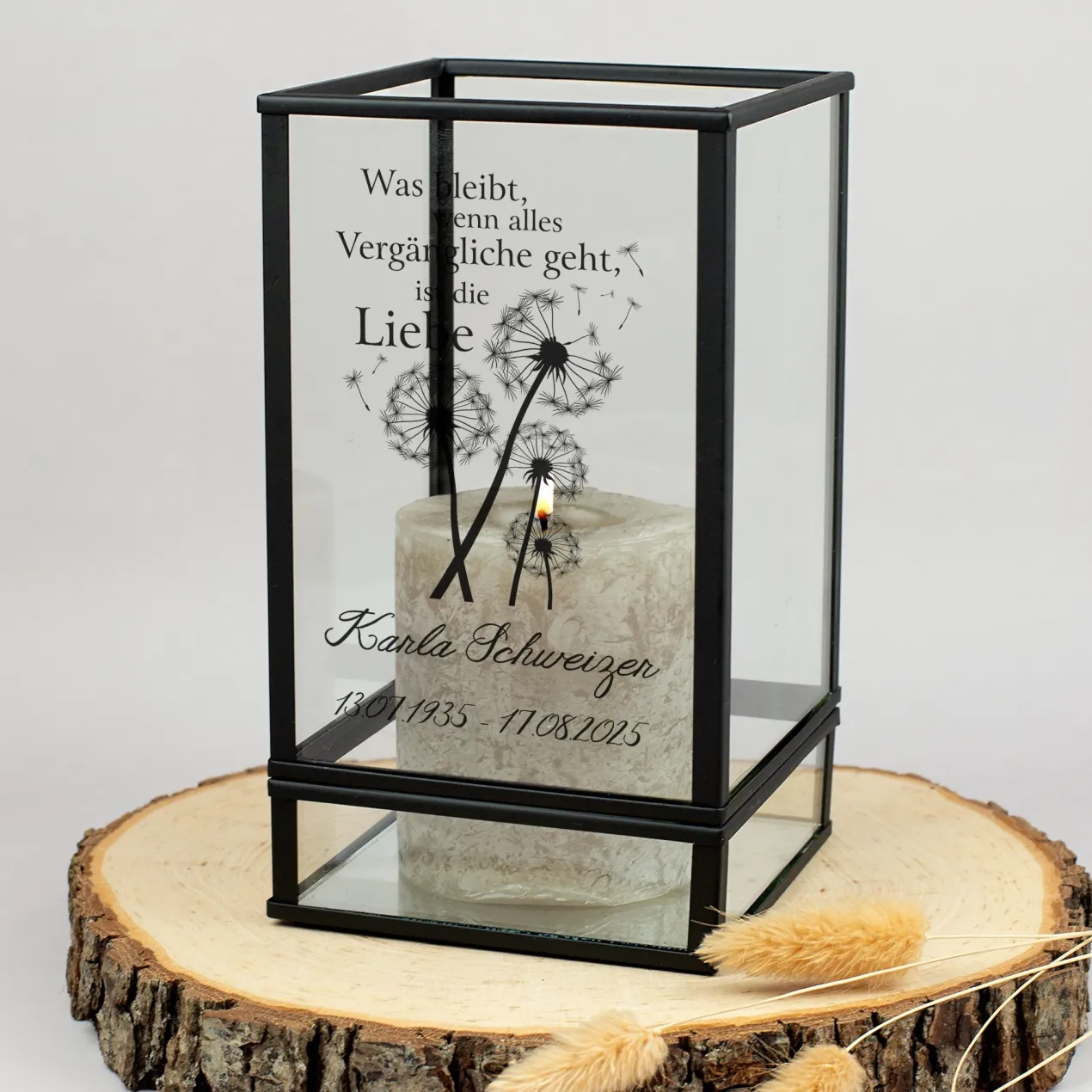 Trauer Windlicht mit Pusteblumenmotiv | Personalisierte Laterne mit Name & Datum Ritzenhoff & Breker