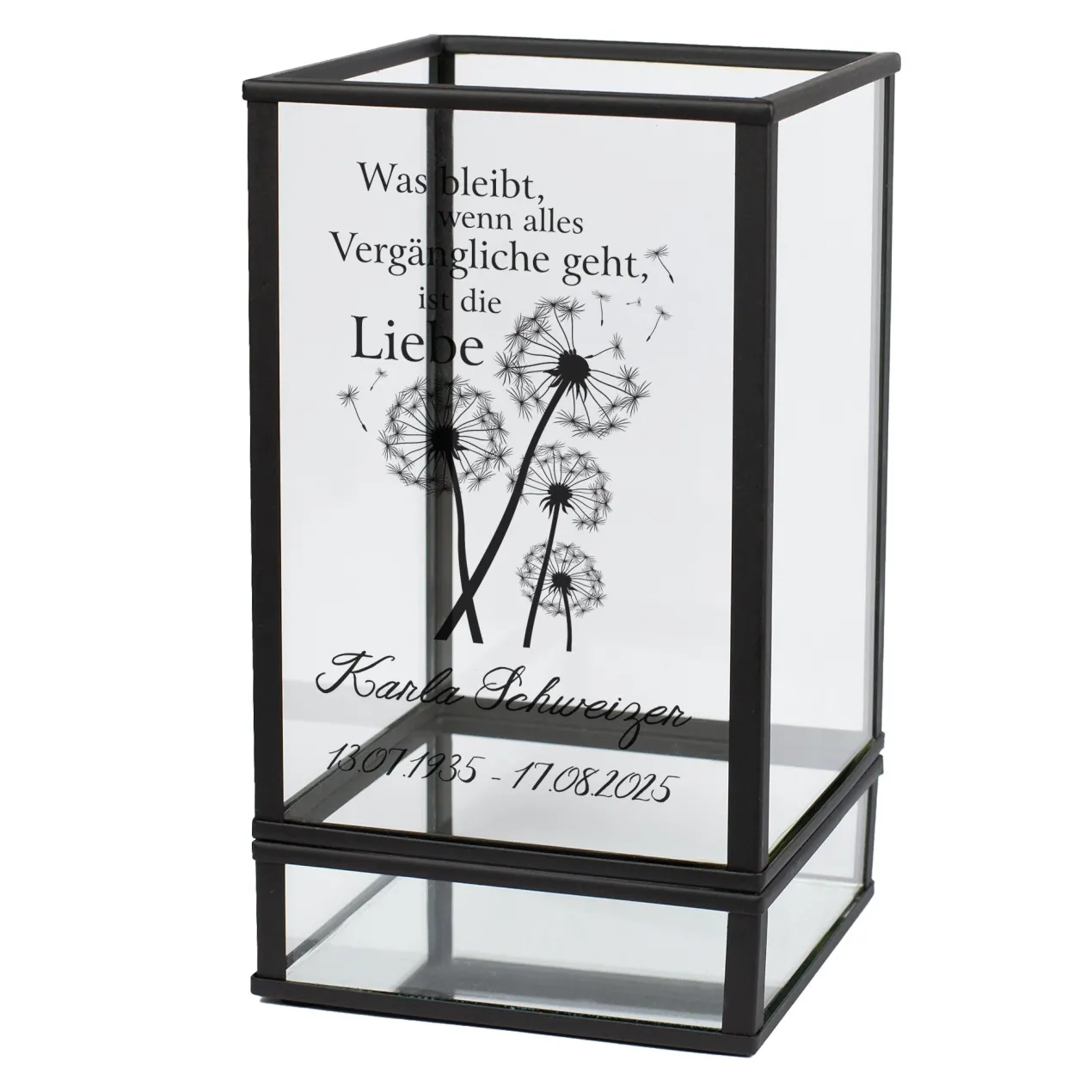 Trauer Windlicht mit Pusteblumenmotiv | Personalisierte Laterne mit Name & Datum Ritzenhoff & Breker