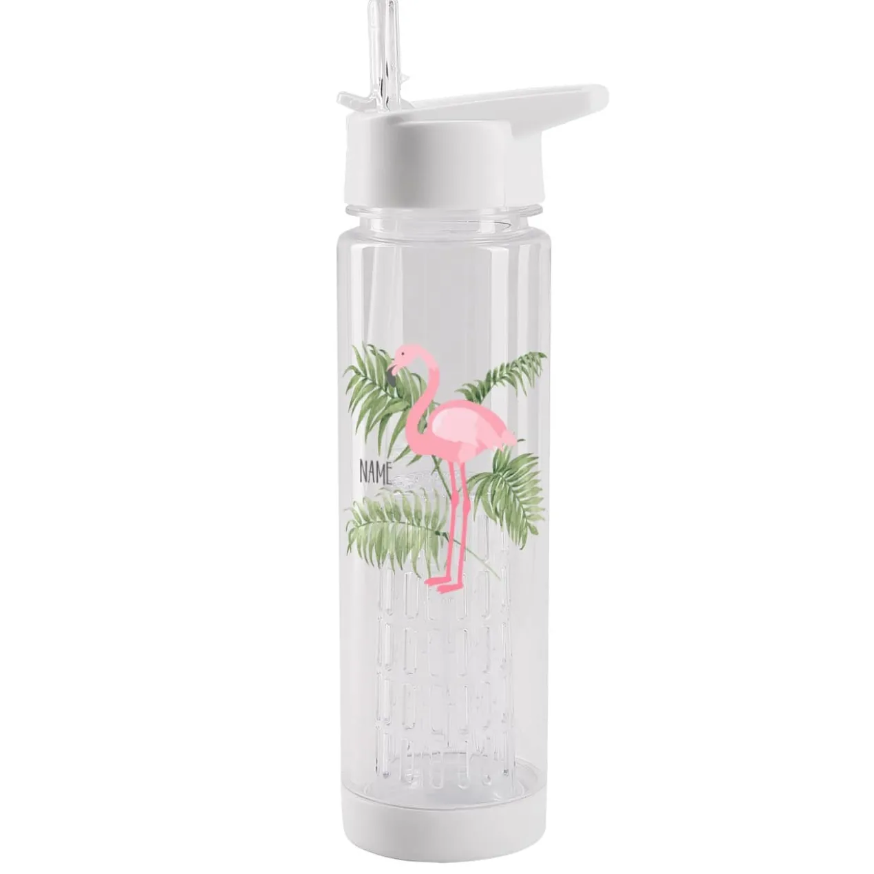 Trinkflasche Flamingo mit Fruchteinsatz