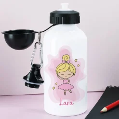 Trinkflasche mit Ballerina und Ihrem Wunschnamen