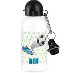Trinkflasche mit Fußball-Motiv und Name
