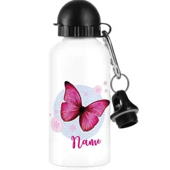 Trinkflasche mit Schmetterling und Name 500ml