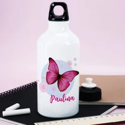 Trinkflasche mit Schmetterling und Name 500ml