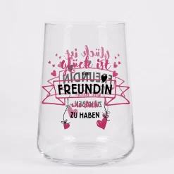Trinkglas als Geschenk für beste Freundin | Glück ist eine Freundin wie dich zu haben - Glas 430 ml
