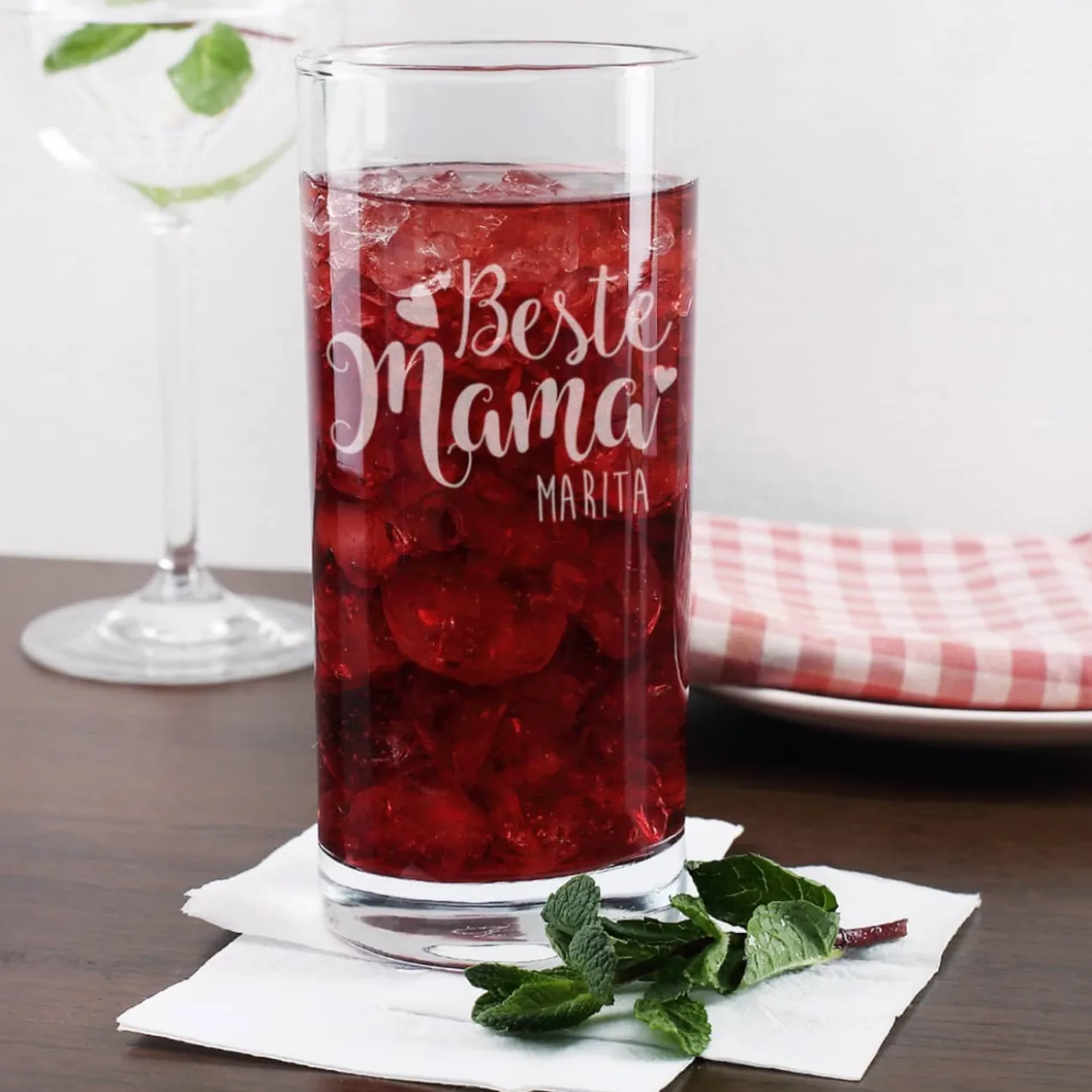 Trinkglas "Beste Mama" mit Name