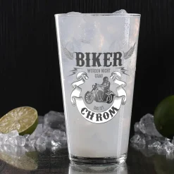 Trinkglas - Biker werden nicht grau, das ist Chrom!