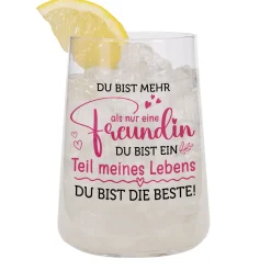Trinkglas für die beste Freundin mit Spruch | Glas als Geschenk für Frauen & Freundschaft 430 ml