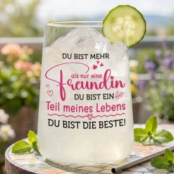 Trinkglas für die beste Freundin mit Spruch | Glas als Geschenk für Frauen & Freundschaft 430 ml