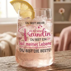 Trinkglas für die beste Freundin mit Spruch | Glas als Geschenk für Frauen & Freundschaft 430 ml