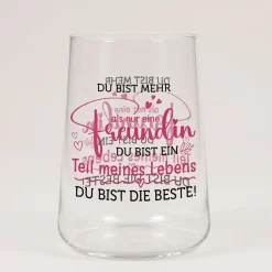 Trinkglas für die beste Freundin mit Spruch | Glas als Geschenk für Frauen & Freundschaft 430 ml
