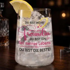 Trinkglas für die beste Freundin mit Spruch | Glas als Geschenk für Frauen & Freundschaft 430 ml
