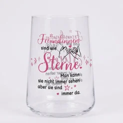 Trinkglas für Freundinnen mit Spruch - Freundinnen sind wie Sterne | Geschenk für beste Freundin 430ml