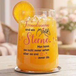 Trinkglas für Freundinnen mit Spruch - Freundinnen sind wie Sterne | Geschenk für beste Freundin 430ml