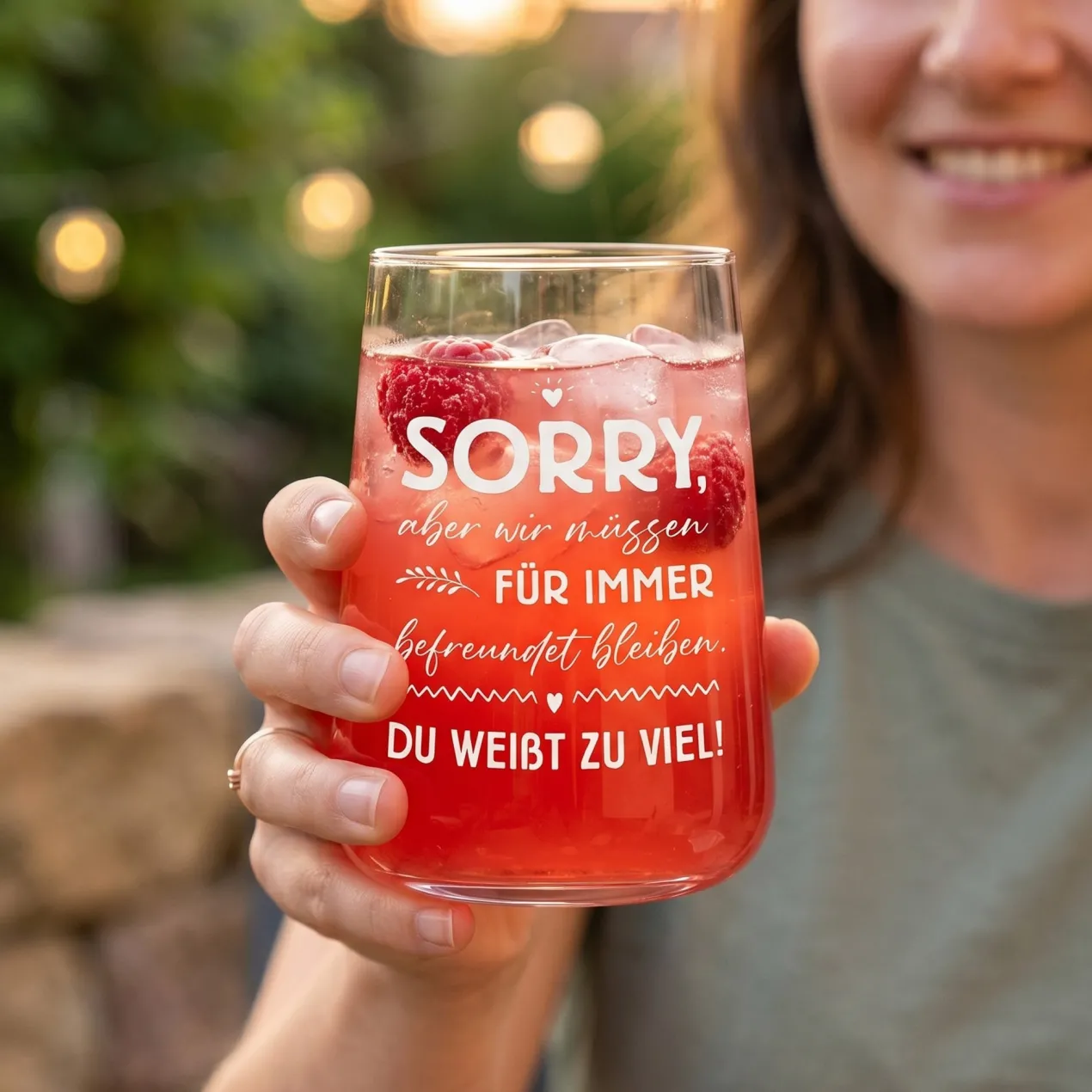 Trinkglas für Freundinnen mit witzigem Spruch | Geschenk für beste Freundin & Freundschaft 430 ml Glas