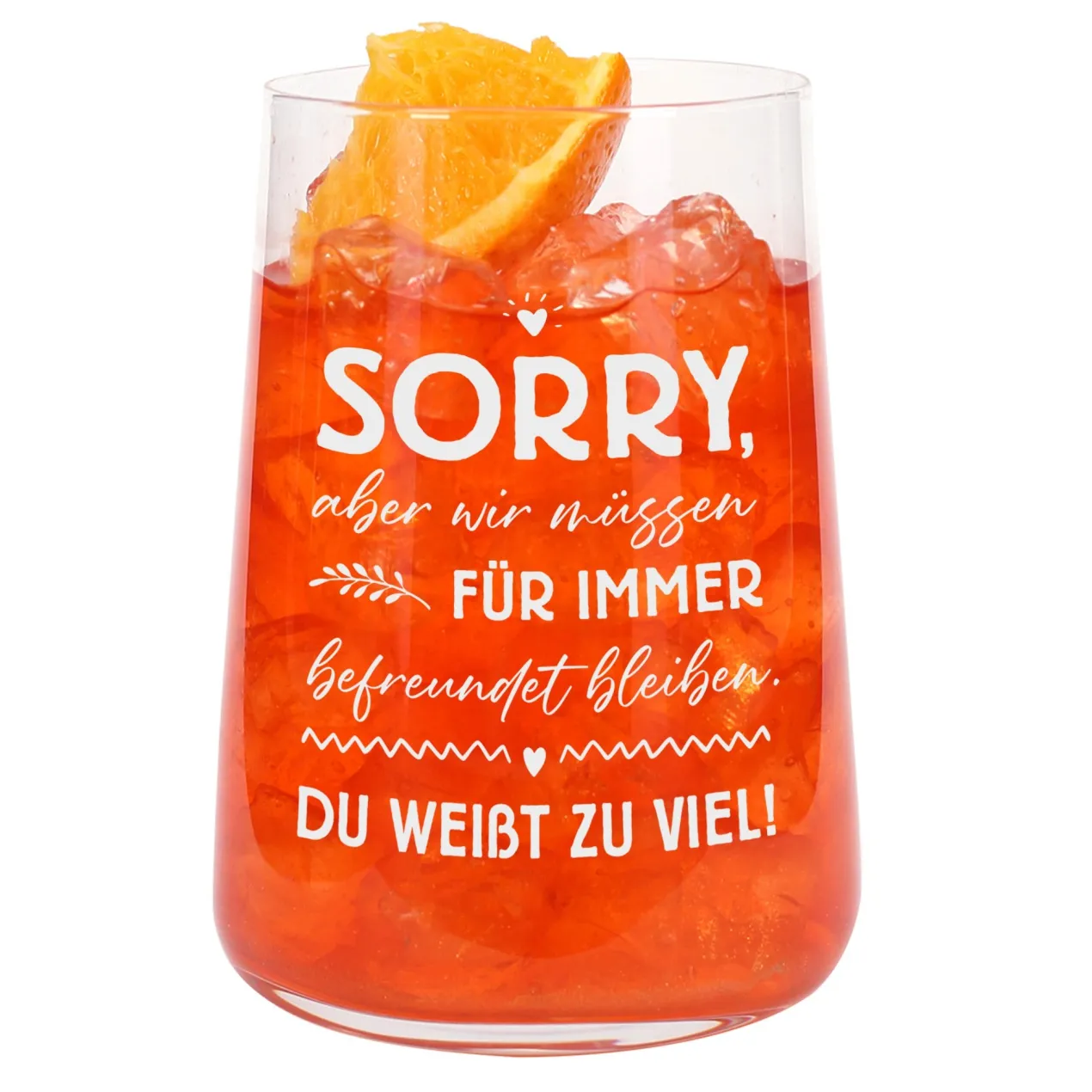 Trinkglas für Freundinnen mit witzigem Spruch | Geschenk für beste Freundin & Freundschaft 430 ml Glas