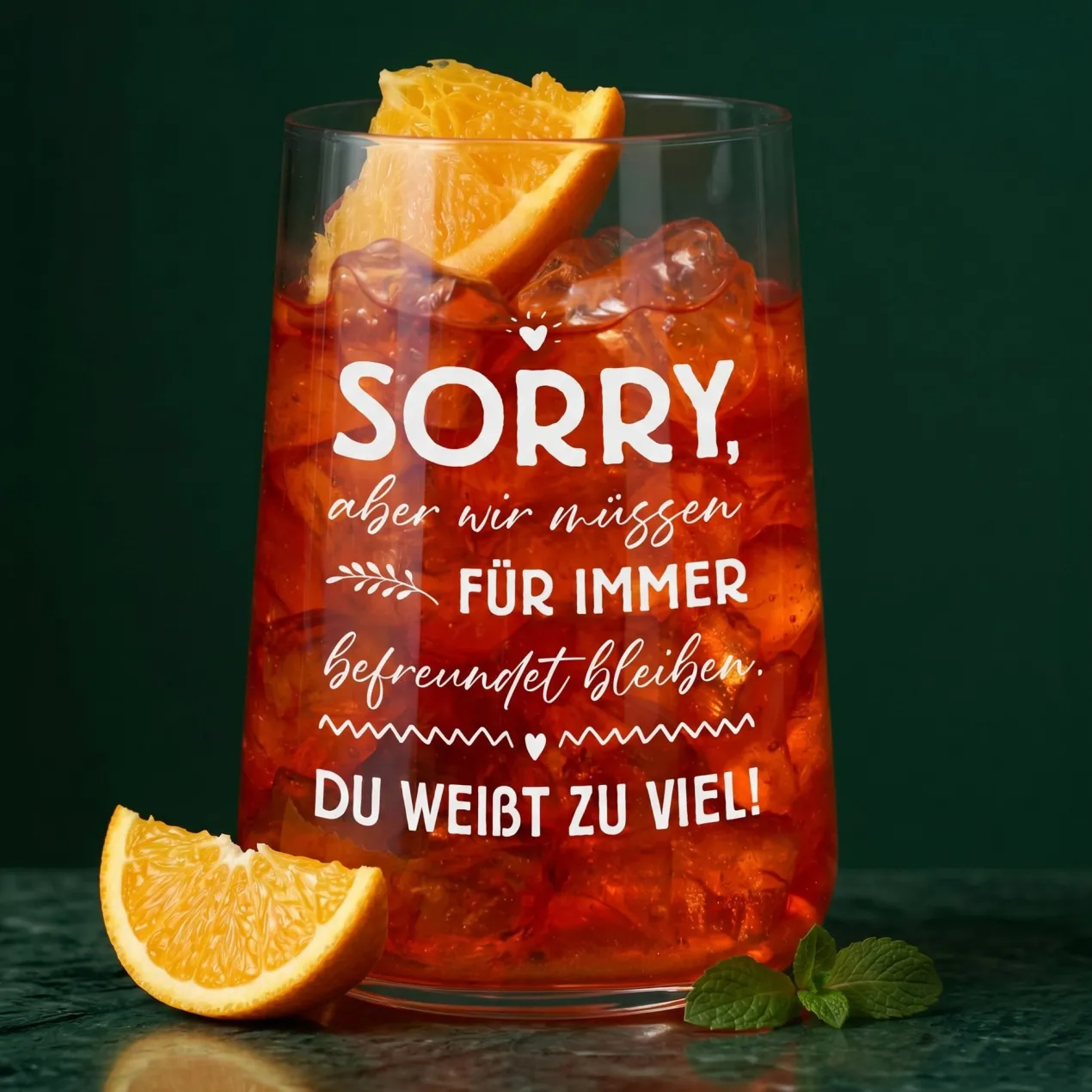 Trinkglas für Freundinnen mit witzigem Spruch | Geschenk für beste Freundin & Freundschaft 430 ml Glas
