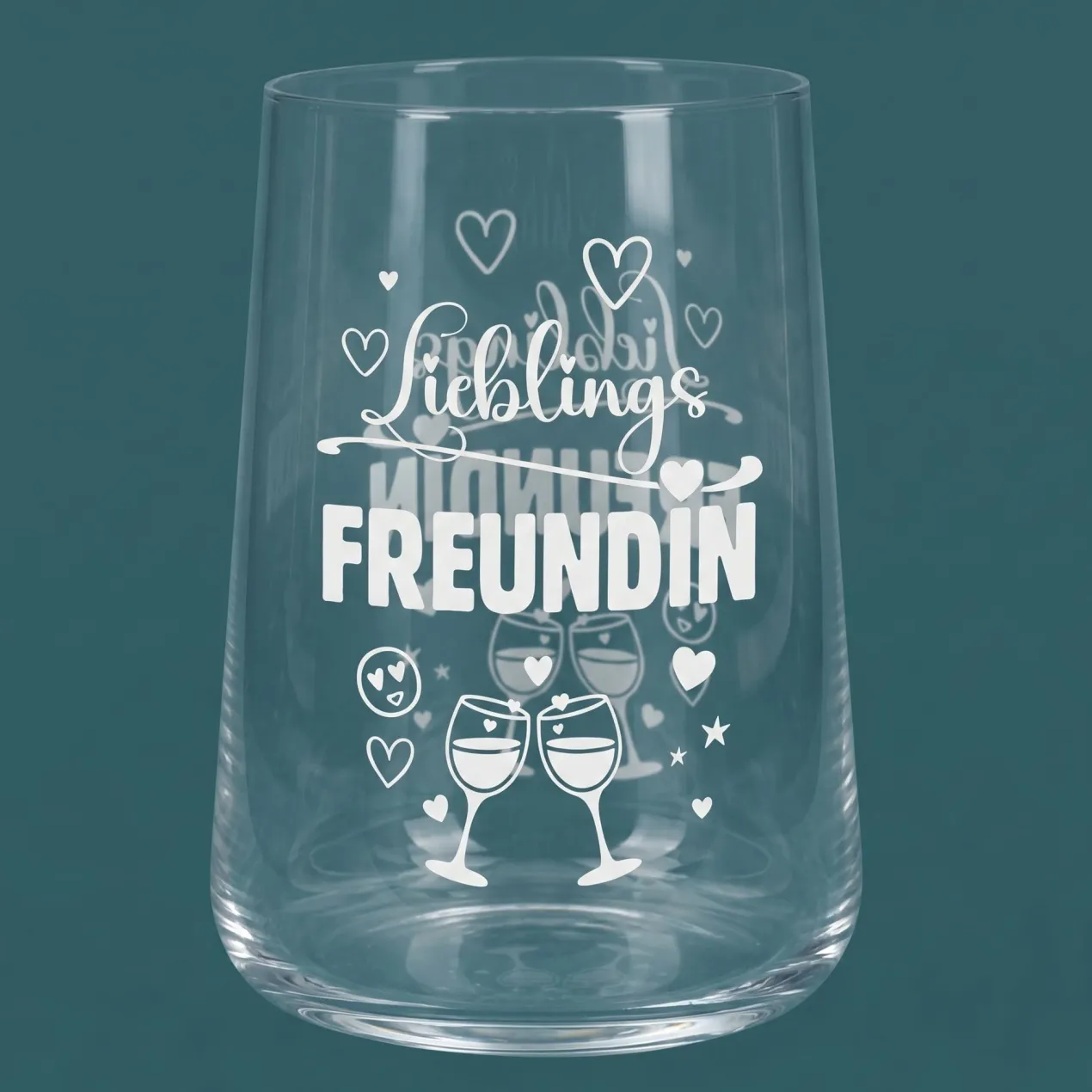 Trinkglas Lieblingsfreundin mit Herzmotiv | Glas 430ml als Geschenk für beste Freundin | Cocktailglas
