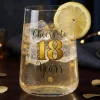 Trinkglas mit Aufdruck 'Cheers' zum 18. Geburtstag | 430 ml Glas als Geburtstagsgeschenk
